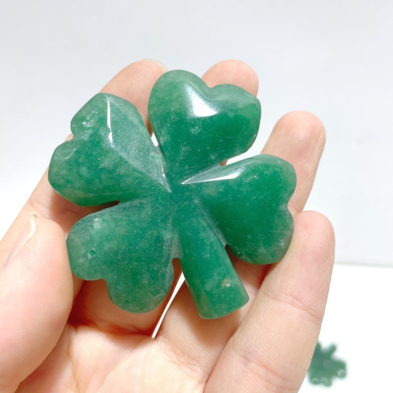 Green Aventurine Four Leaf Clover Carving Wholesale - Wholesale Crystals