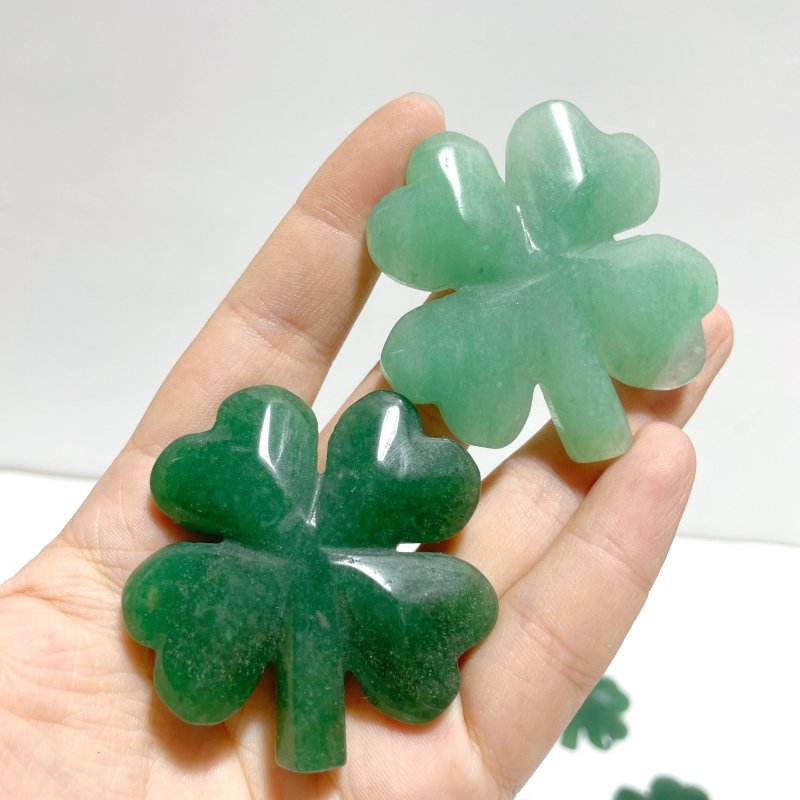 Green Aventurine Four Leaf Clover Carving Wholesale - Wholesale Crystals