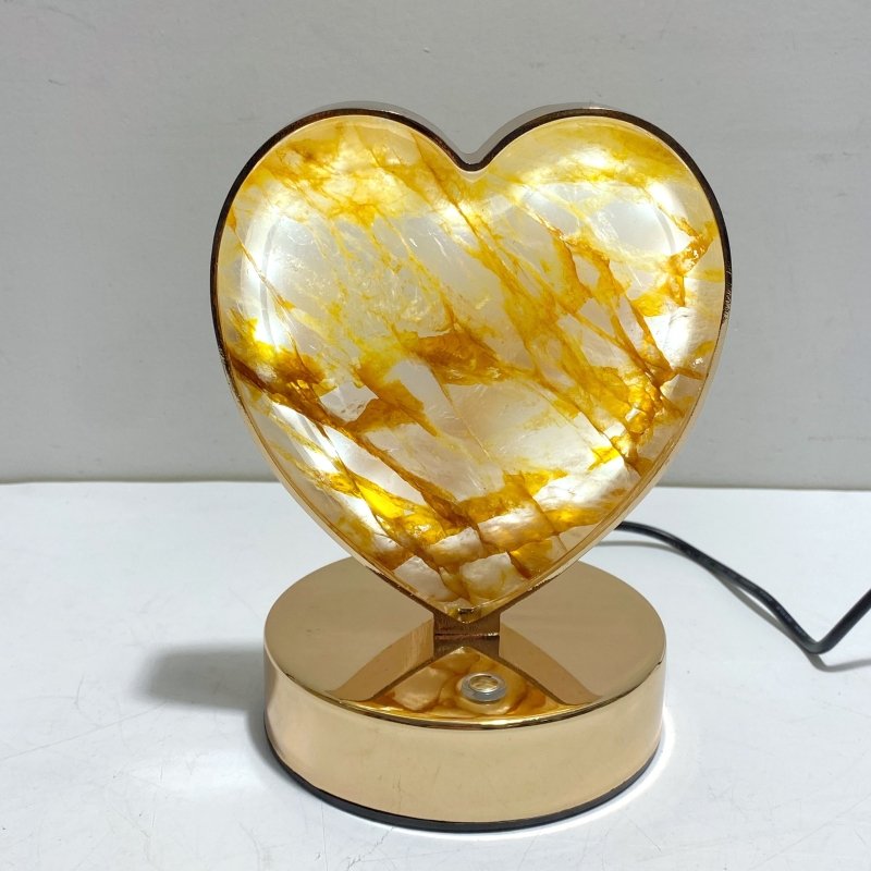Hematoid Quartz LED Table Lamp Moon Heart & Butterfly Shape - Wholesale Crystals