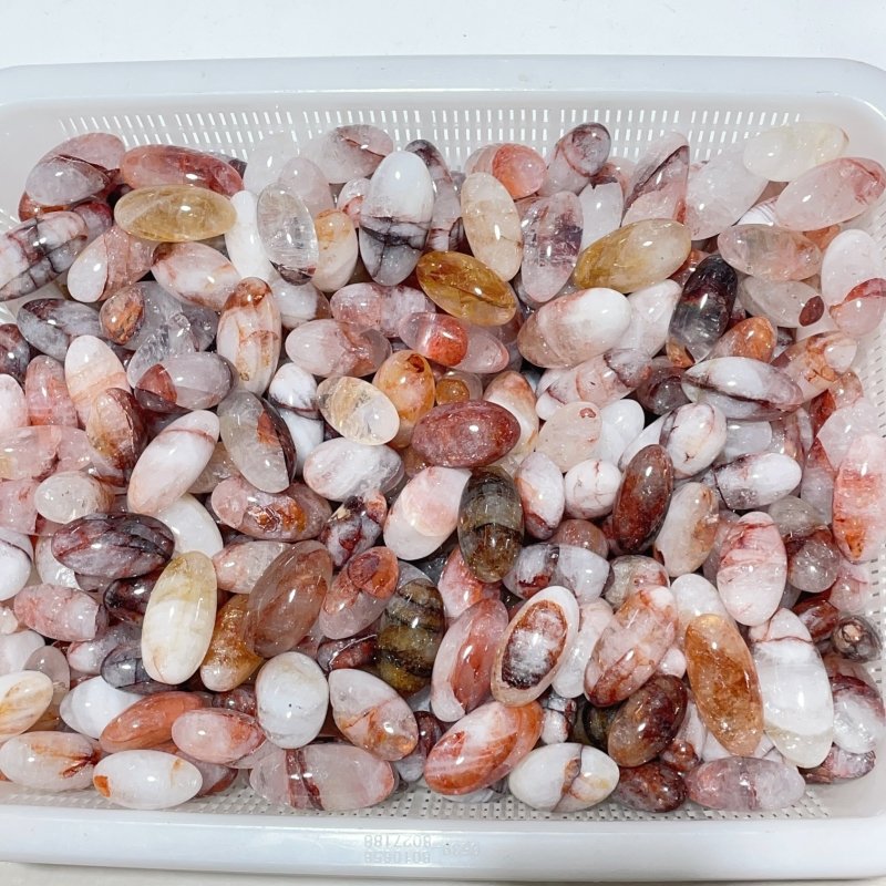 Hematoid Quartz Long Tumbled Bullet Shape Fire Quartz Wholesale - Wholesale Crystals