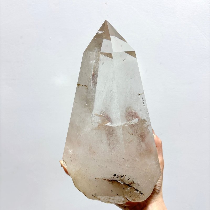 High Quality Large Clear Quartz Crystal Point Raw Bottom With Rainbow - Wholesale Crystals