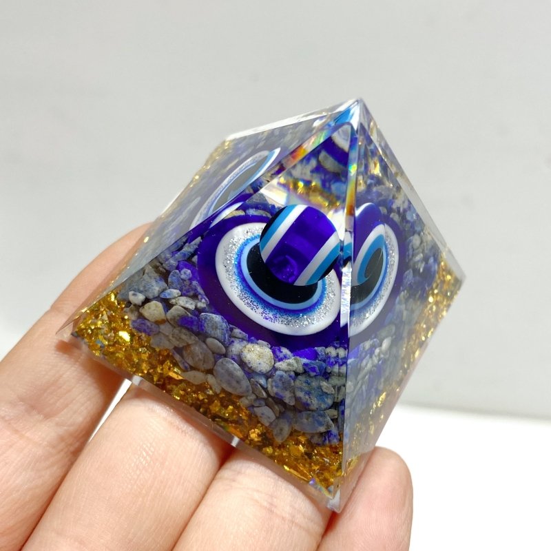 Lapis Lazuli Evil Eye Orgone Pyramid Wholesale - Wholesale Crystals