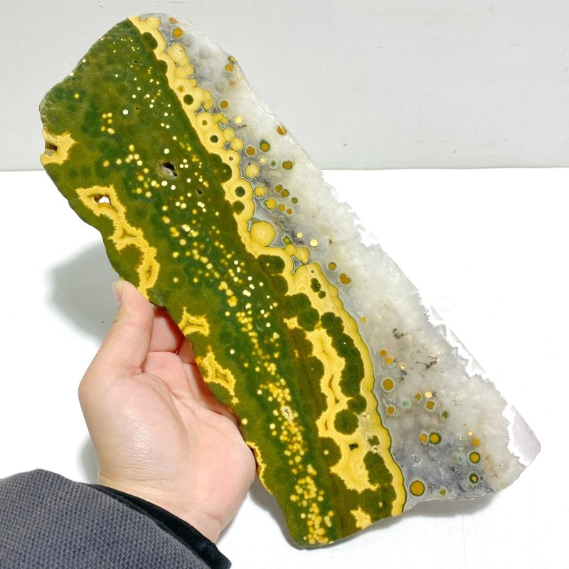 Large 8th Vein Ocean Jasper Slab With Stand 10 - Wholesale Crystals