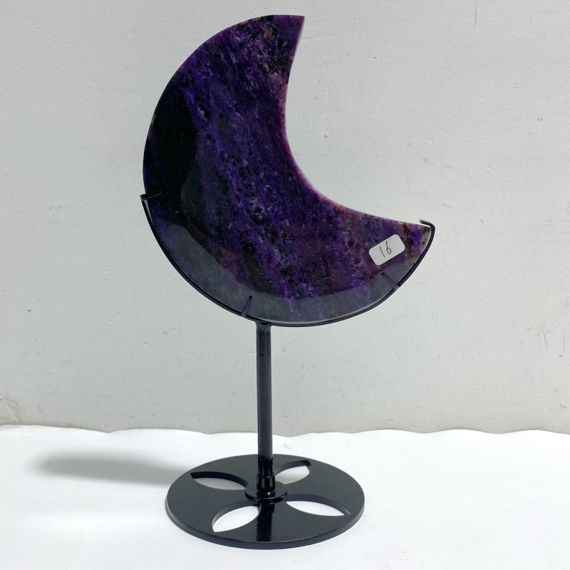 Large Charoite Moon Carving With Stand 16 -Wholesale Crystals