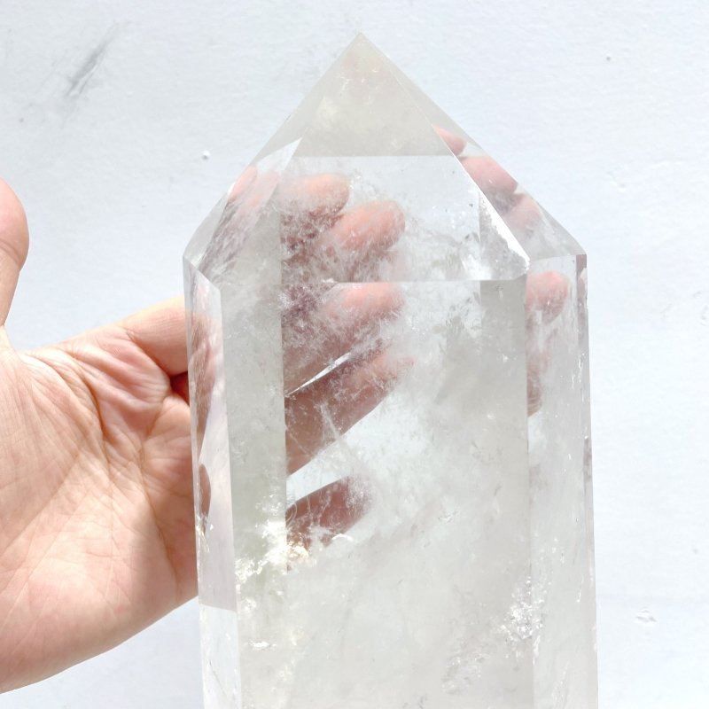 Large Clear Quartz Tower Point Ornaments With Stand - Wholesale Crystals