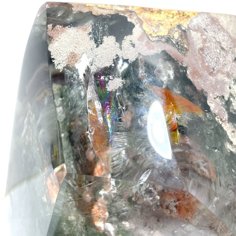 Large Garden Quartz Enhydro Quartz Tower Point With Rainbow - Wholesale Crystals