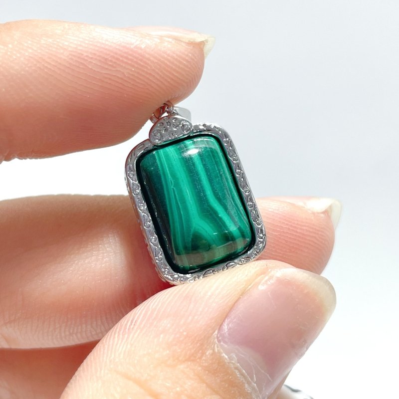 Malachite Pendant Rectangle Shape Wholesale - Wholesale Crystals