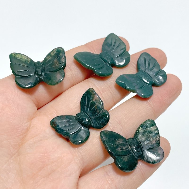 Mini Green Moss Agate Butterfly Wholesale - Wholesale Crystals