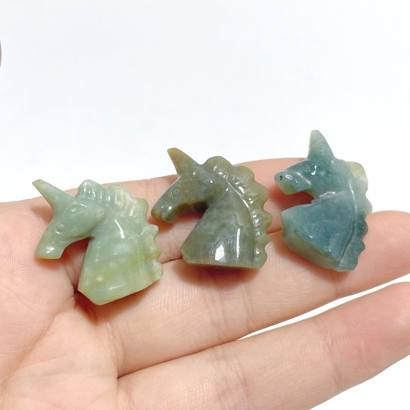 Mini Moss Agate Unicorn Carving Wholesale - Wholesale Crystals