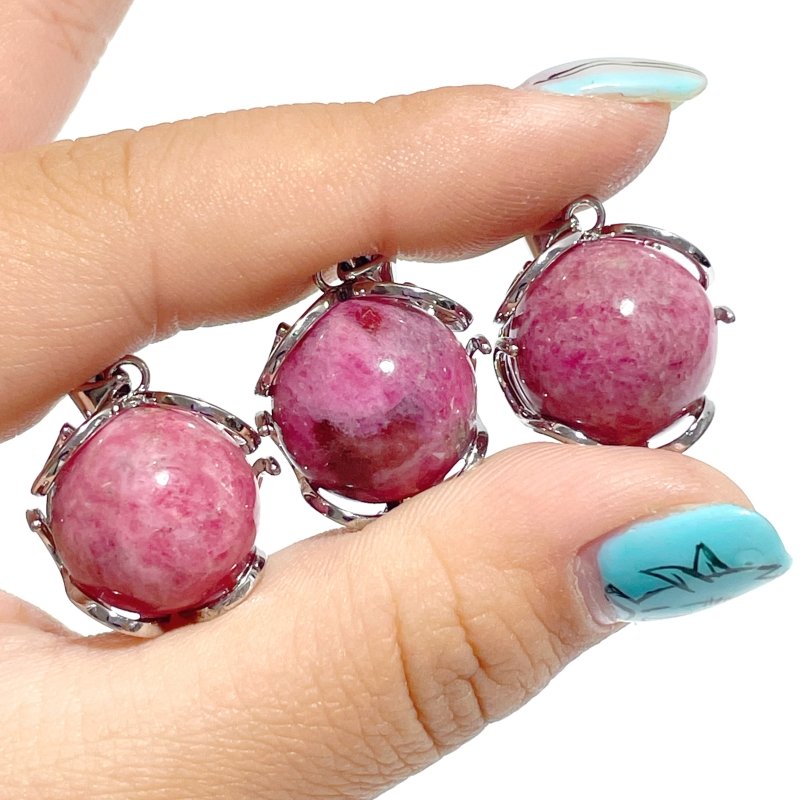 Mini Rhodonite Sphere Pendant Wholesale - Wholesale Crystals