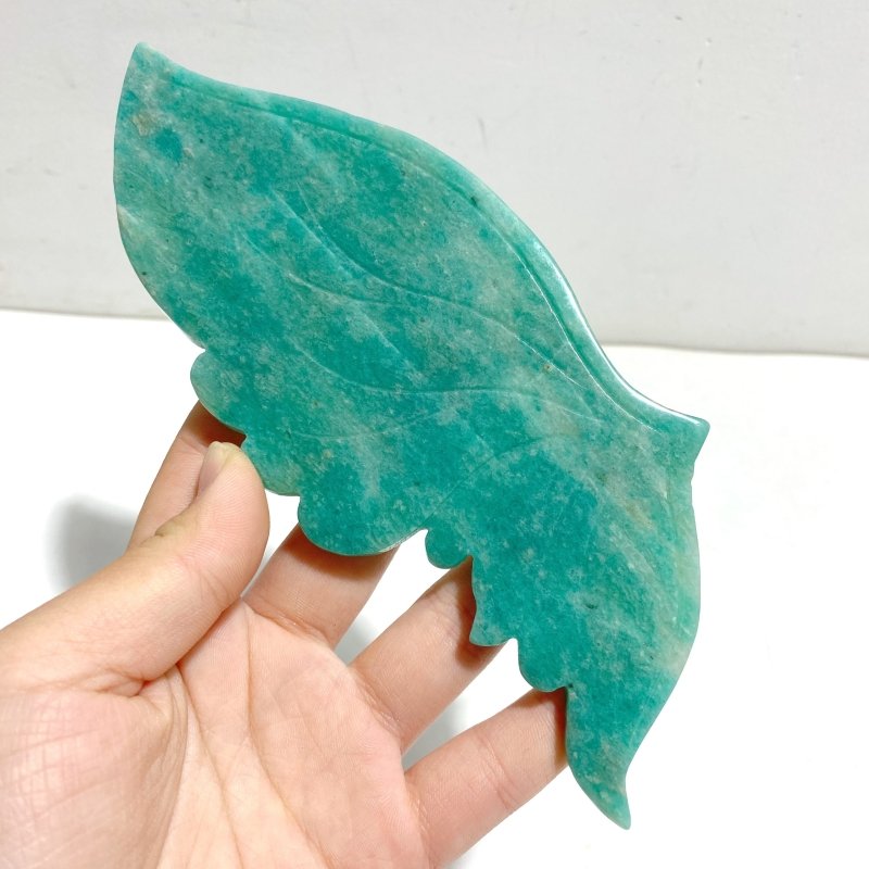 Natural Amazonite Butterfly Carving Wing With Stand - Wholesale Crystals