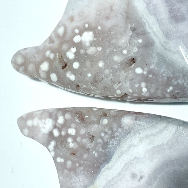 Pink Agate Butterfly Wing Carving With Stand - Wholesale Crystals