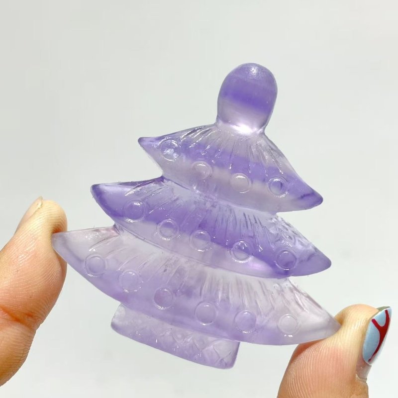 Purple Fluorite Christmas Tree Carving Wholesale - Wholesale Crystals