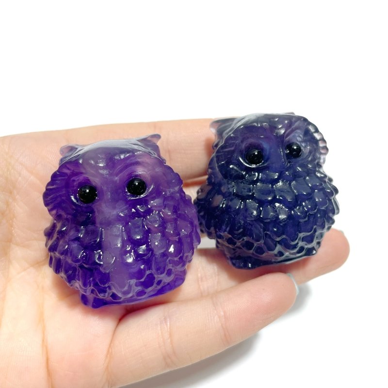 Purple Fluorite Owl Carving Wholesale - Wholesale Crystals