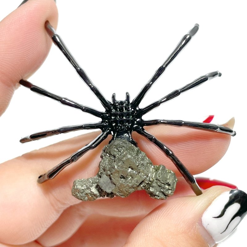 Raw Pyrite Spider Ornament Handmade Alloy Spider Wholesale - Wholesale Crystals