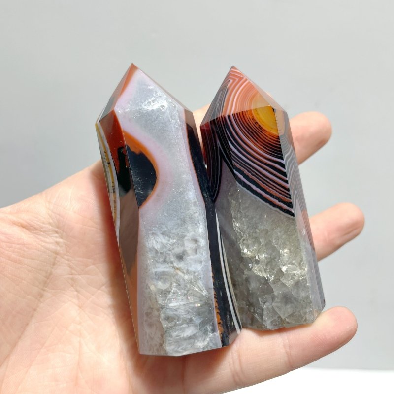 Red&Black Stripe Agate Tower Point Wholesale - Wholesale Crystals