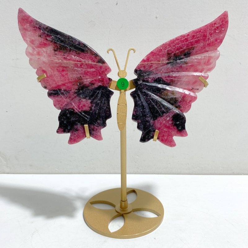 Rhodonite Mixed Quartz Butterfly Wing With Stand Wholesale (No.7-12) -Wholesale Crystals