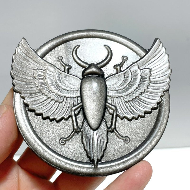 Silver Sheen Obsidian Scarab Carving Wholesale - Wholesale Crystals