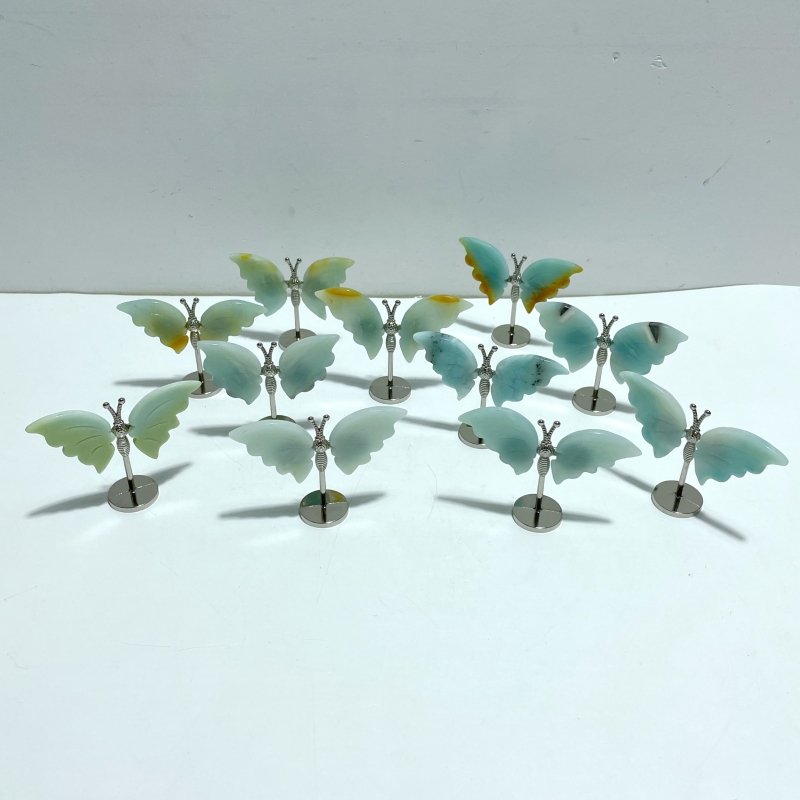 Small Caribbean Calcite Butterfly Carving With Stand Wholesale - Wholesale Crystals