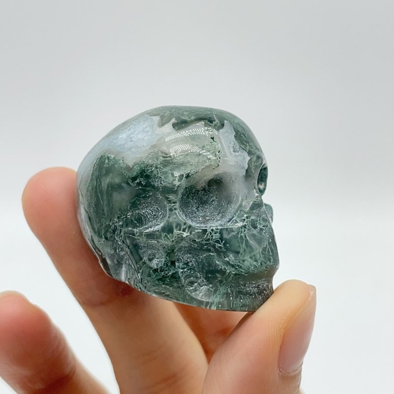 Small Moss Agate Skull Carving Wholesale -Wholesale Crystals