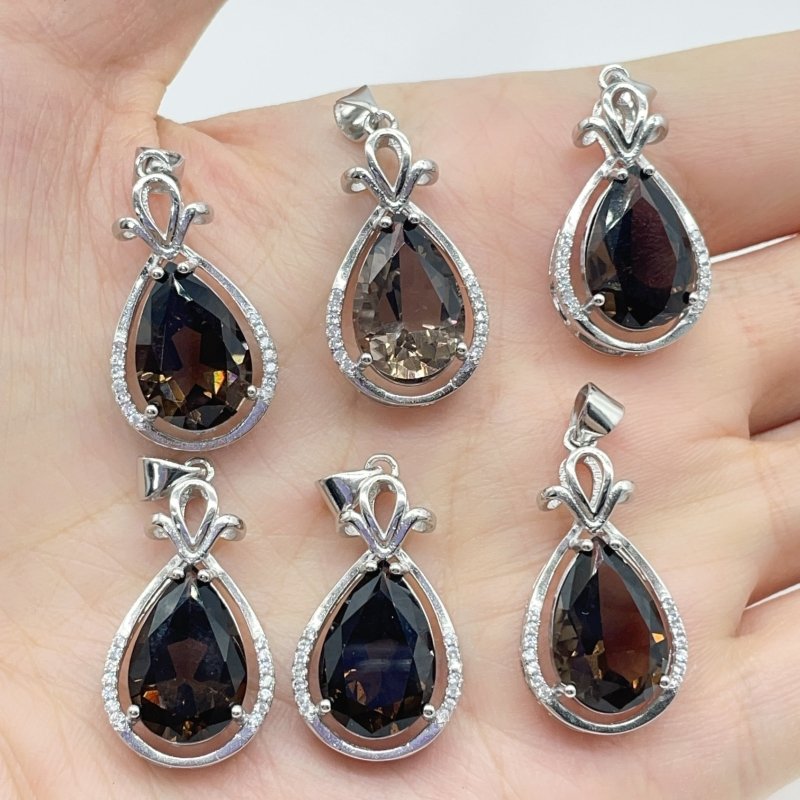 Smoky Quartz Teardrop Cut Faceted Pendant Wholesale - Wholesale Crystals