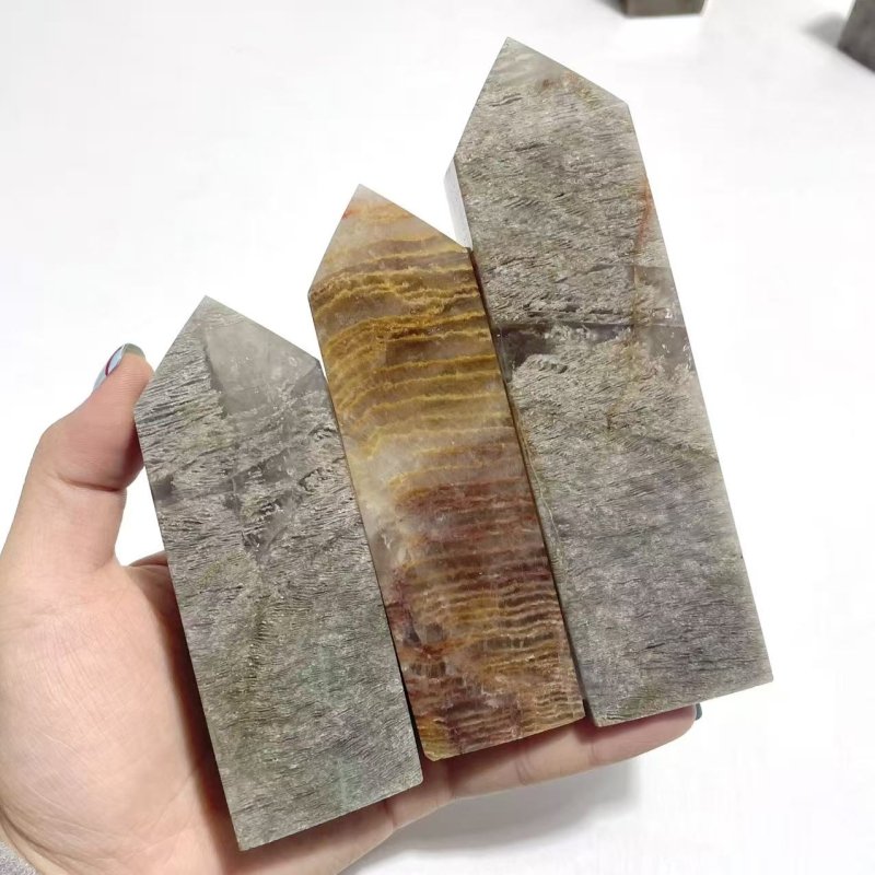 Thousand Layer Garden Quartz Four - sided Point Wholesale - Wholesale Crystals