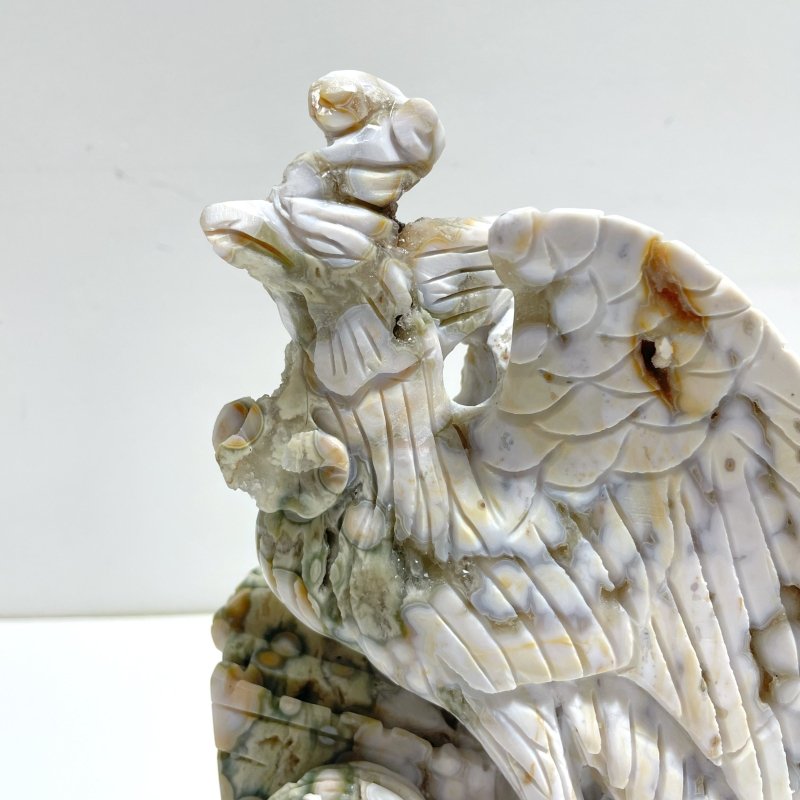 Unique 8th Vein Ocean Jasper Cock Carving - Wholesale Crystals