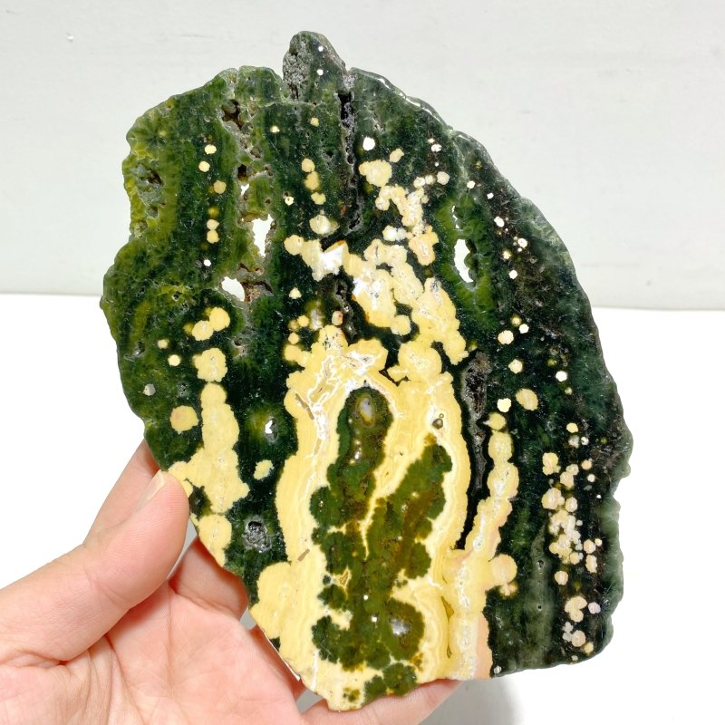 Unique 8th Vein Ocean Jasper Slab With Stand 2 - Wholesale Crystals