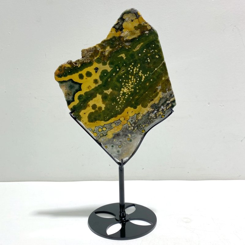 Unique 8th Vein Ocean Jasper Slab With Stand 4 - Wholesale Crystals