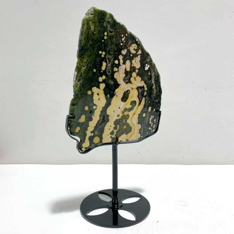 Unique 8th Vein Ocean Jasper Slab With Stand 5 - Wholesale Crystals