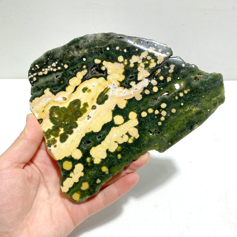 Unique 8th Vein Ocean Jasper Slab With Stand 7 - Wholesale Crystals