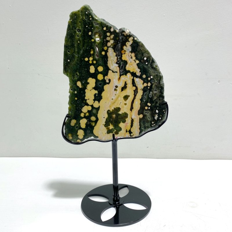 Unique 8th Vein Ocean Jasper Slab With Stand 7 - Wholesale Crystals