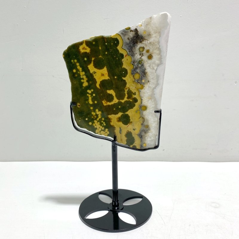 Unique 8th Vein Ocean Jasper Slab With Stand 9 - Wholesale Crystals