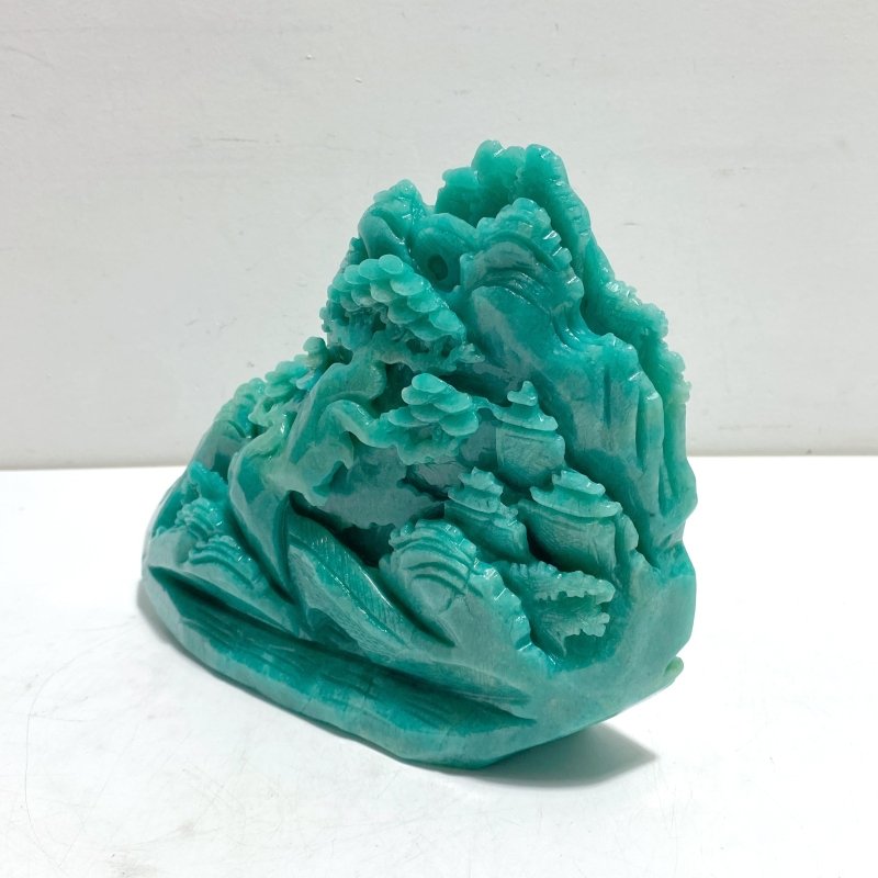 Unique Amazonite Landscape Pavilion Carving 6 - Wholesale Crystals