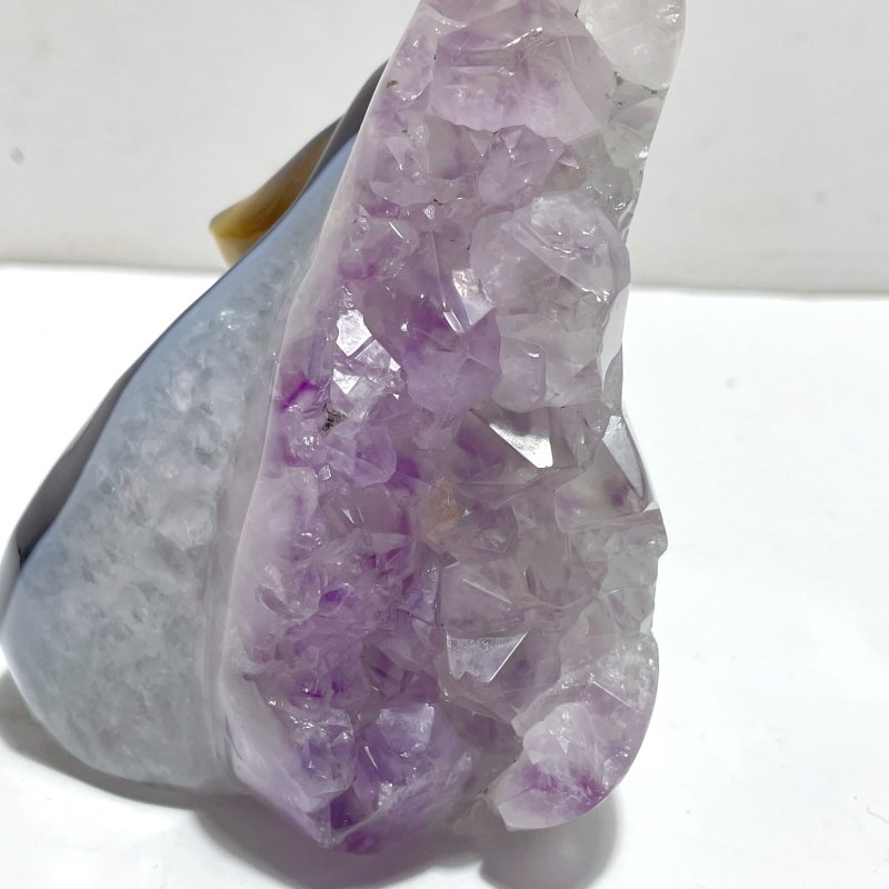 Unique Amethyst Mixed Geode Druzy Agate Elephant Animal Carving A13 - Wholesale Crystals