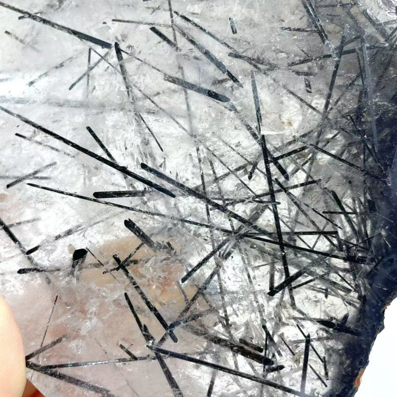 Unique Black Tourmaline Slab With Stand 3 - Wholesale Crystals