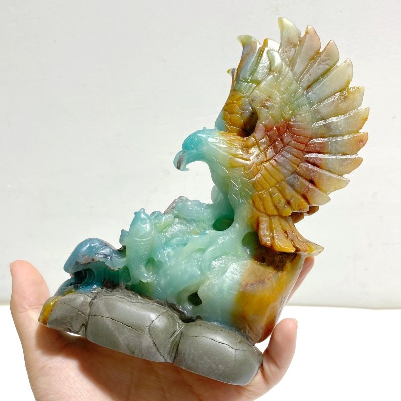 Unique Caribbean Calcite Eagle Carving -Wholesale Crystals