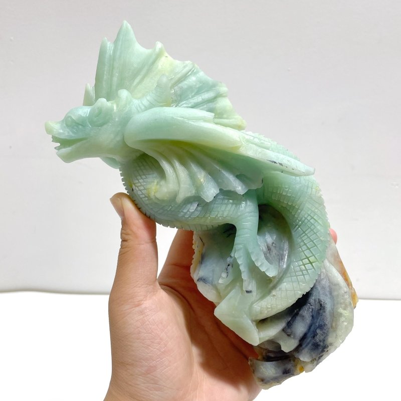 Unique Caribbean Calcite Flying Dragon Castle Carving - Wholesale Crystals