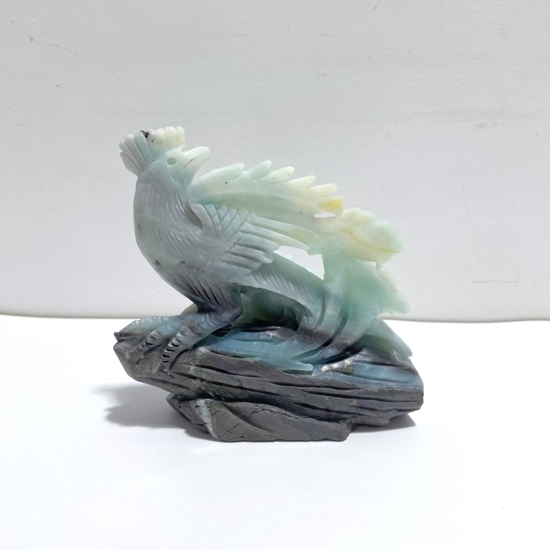 Unique Caribbean Calcite Mixed Pyrite Birds&Flower Carving - Wholesale Crystals