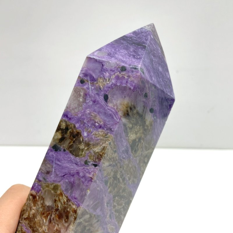Unique Charoite Four - sided Tower For Collection A04 - Wholesale Crystals