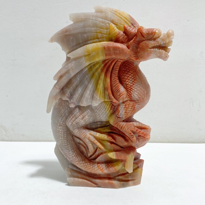 Unique China Stone Flying Dragon Castle Carving -Wholesale Crystals