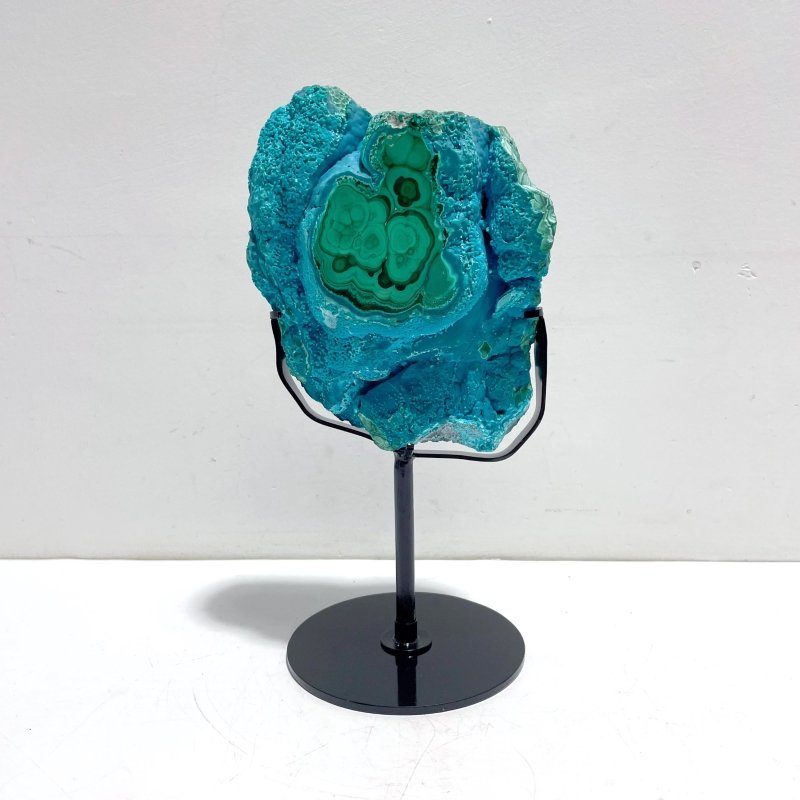 Unique Chrysocolla Mixed Malachite Specimen With Stand - Wholesale Crystals