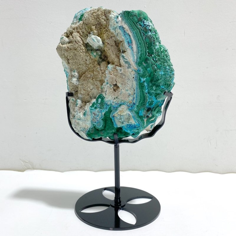 Unique Chrysocolla Mixed Malachite Specimen With Stand -Wholesale Crystals