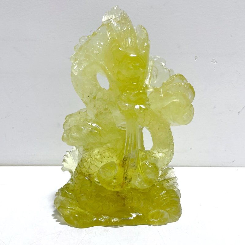 Unique Citrine Dragon Absorbing Water Carving - Wholesale Crystals