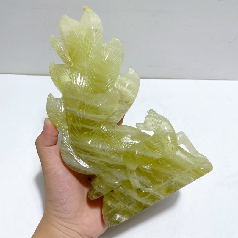 Unique Citrine Nine - tailed Fox Carving - Wholesale Crystals