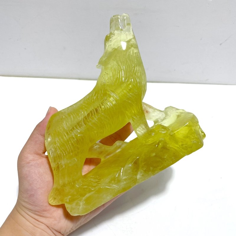 Unique Citrine Wolf Carving - Wholesale Crystals