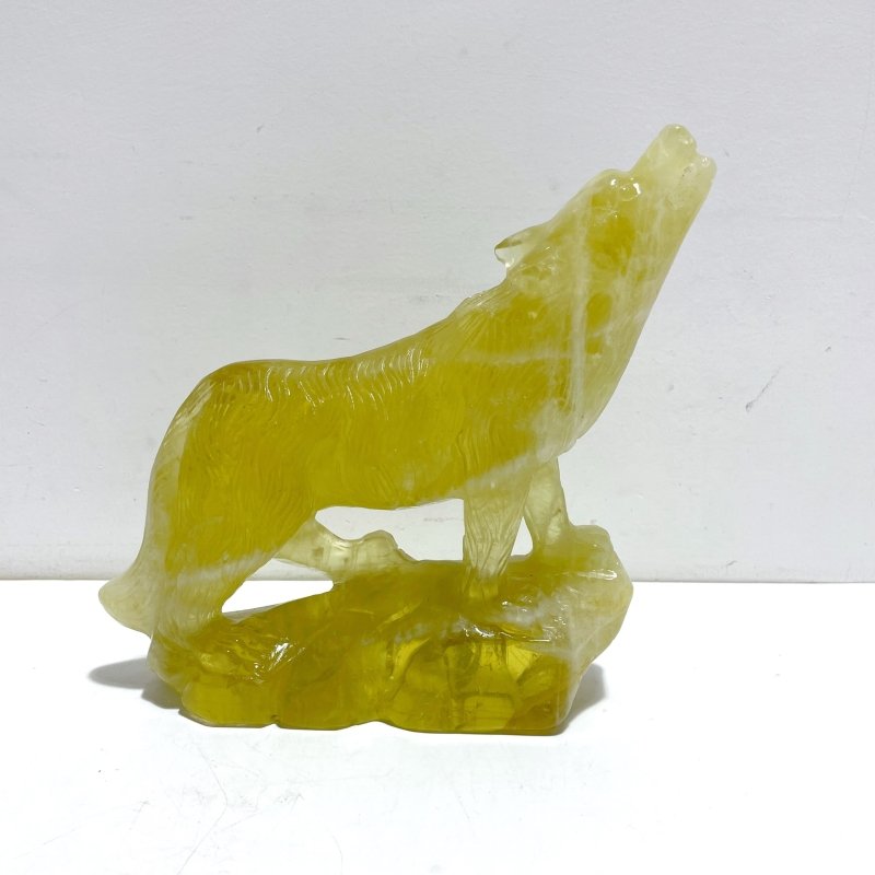 Unique Citrine Wolf Carving - Wholesale Crystals