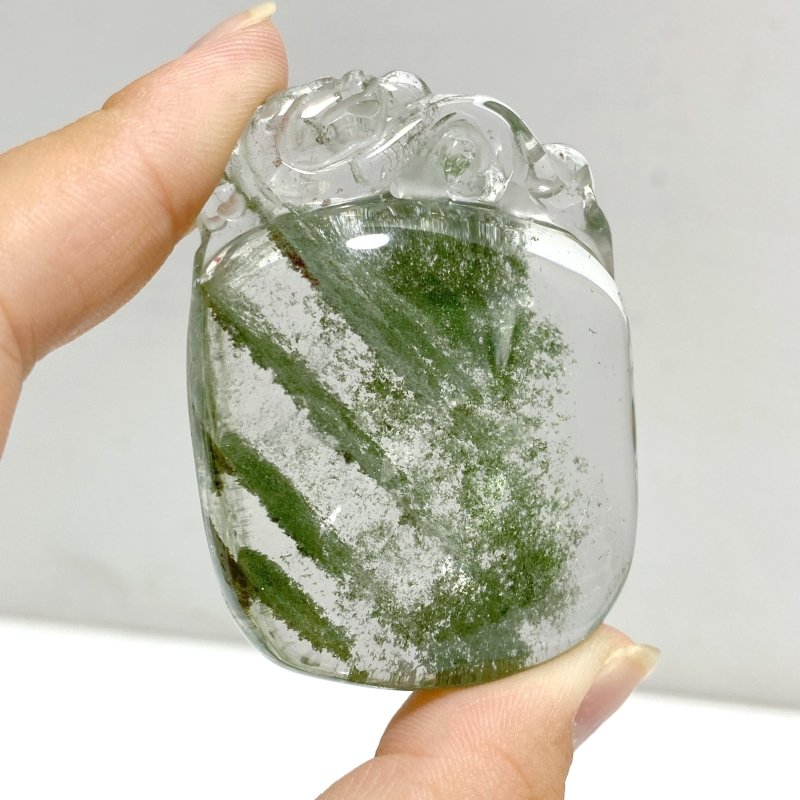 Unique Green Garden Quartz Chinese Dragon Carving For Making Jewelry DIY Pendant -Wholesale Crystals