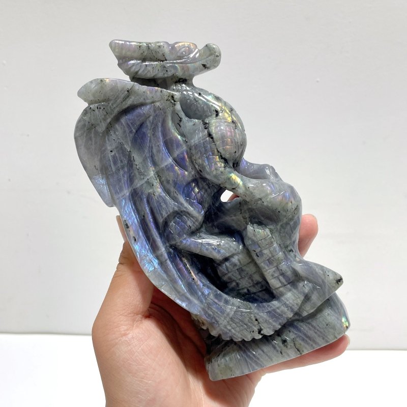 Unique Labradorite Flying Dragon Castle Carving - Wholesale Crystals