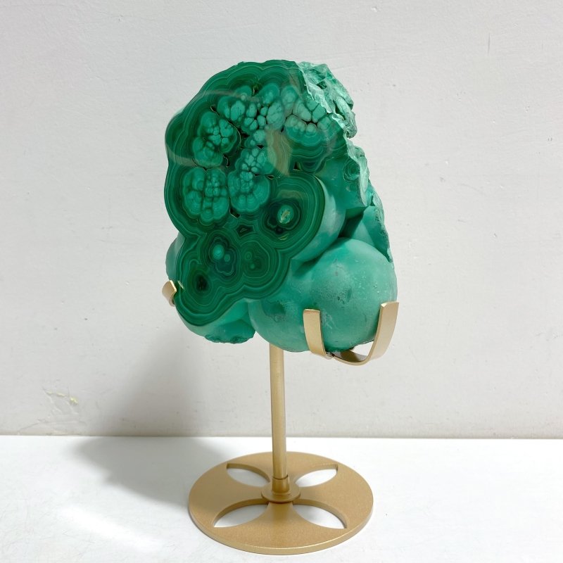 Unique Malachite Specimen Raw Bottom With Stand - Wholesale Crystals